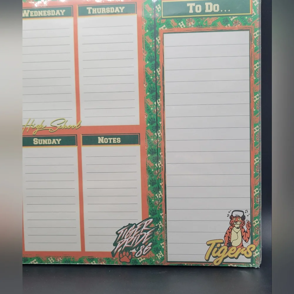 Stranger Things 1986 Hawkins Tigers School Planner And Note Pad